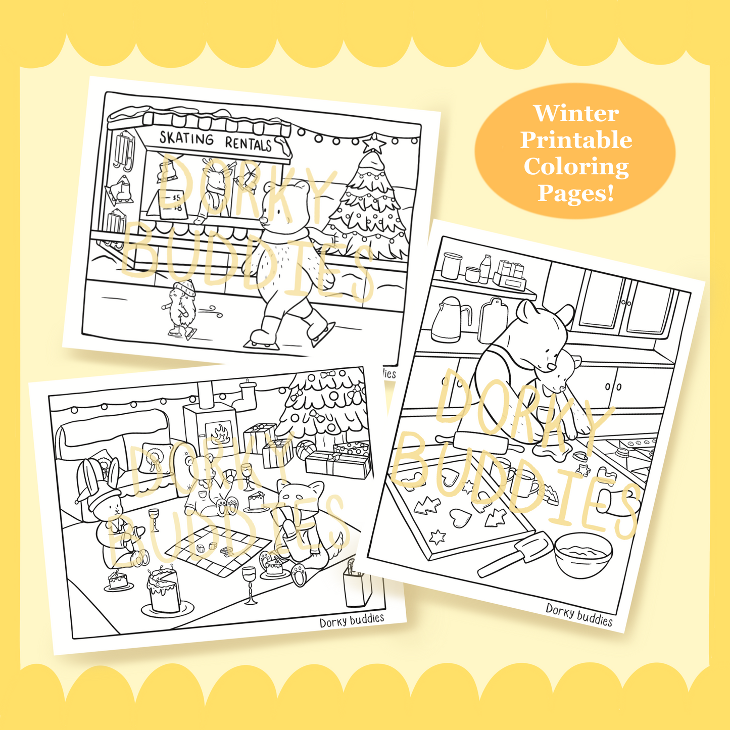 Winter downloadable coloring pages