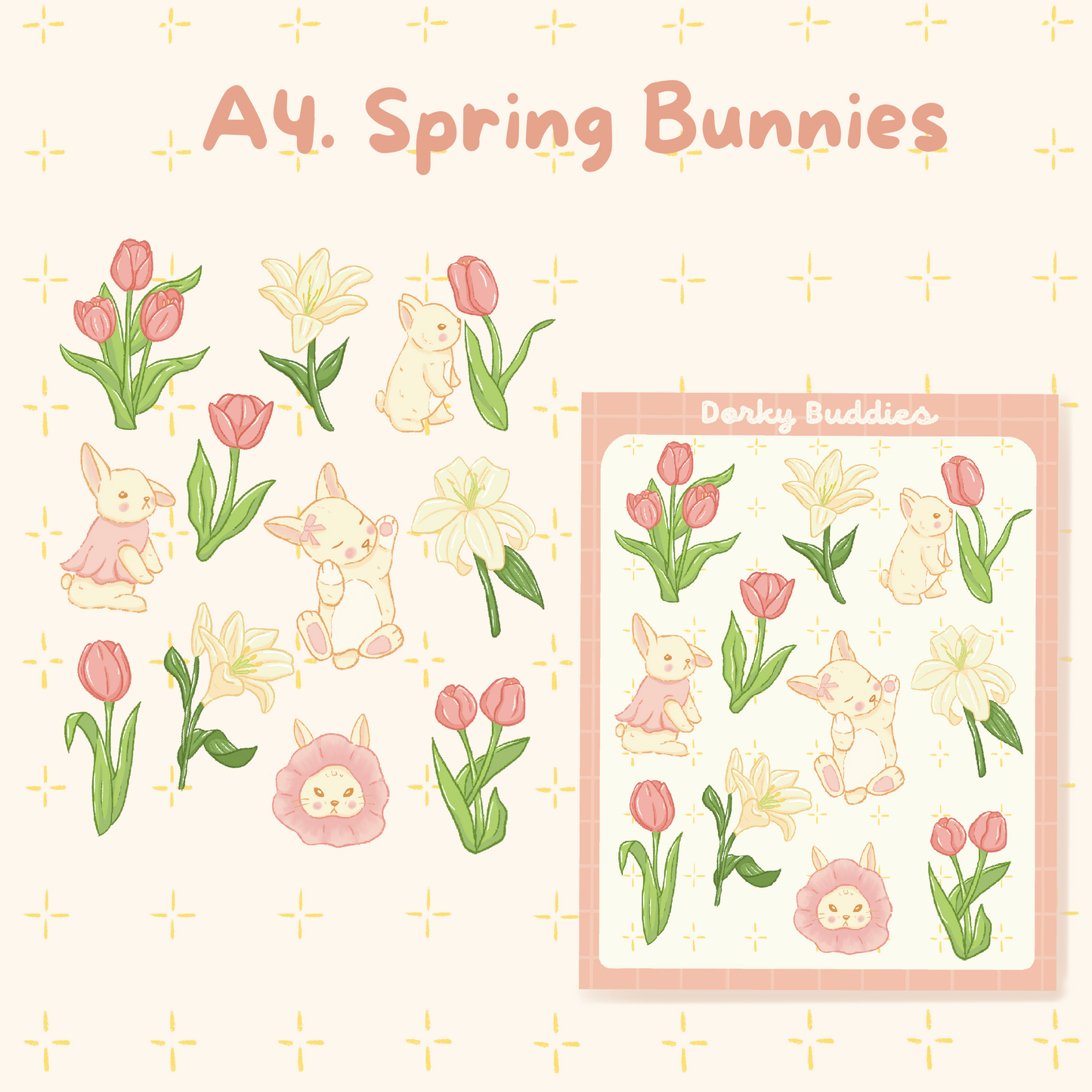 A4. Spring Bunnies Sticker Sheet