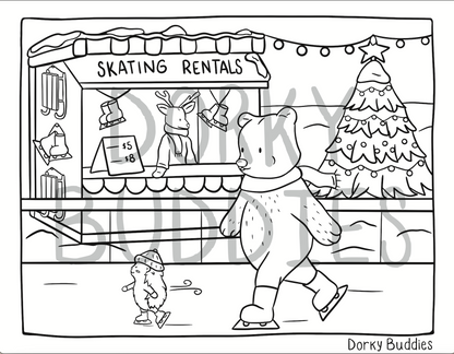 Winter downloadable coloring pages
