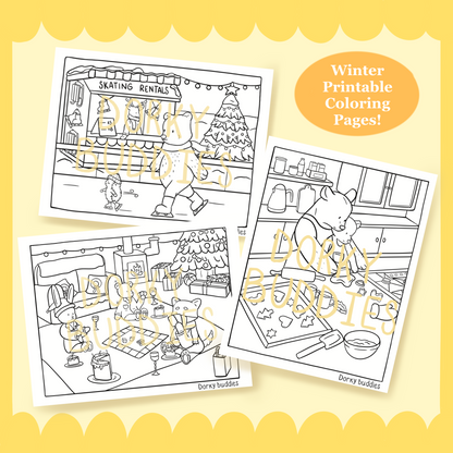 Winter downloadable coloring pages