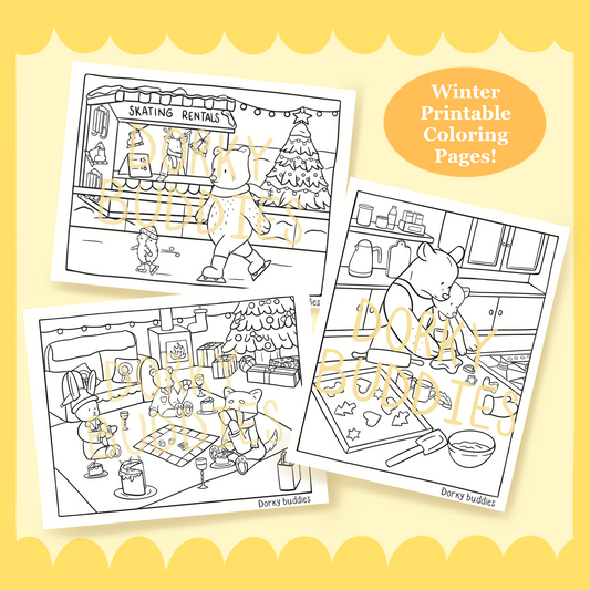 Winter downloadable coloring pages